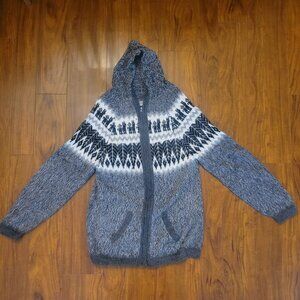 Handmade Handknit 100% Alpaca Jacket, Size Medium